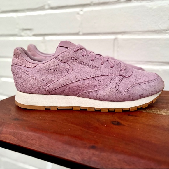 Reebok Shoes - Reebok Classic Leather Exotics Infused Lilac Chalk Sneakers, SZ 7 WORN ONCE!